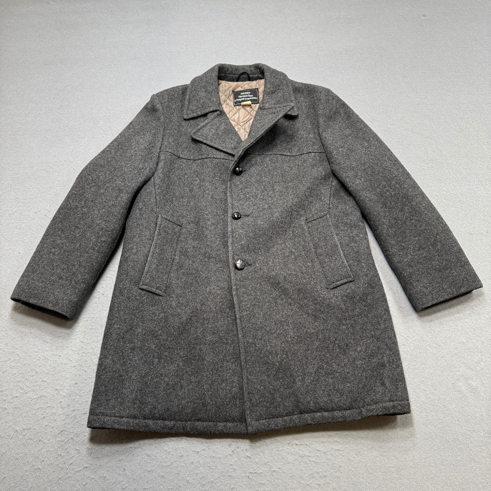Vintage Sears Blazer Men's 42 Gray Quilted Lined Wool Buttons Sporty Coat Canada